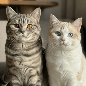 zwei Katzen auf dem Foto